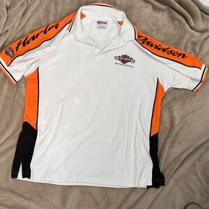 Chase Authentics White and Orange Polo Shirt